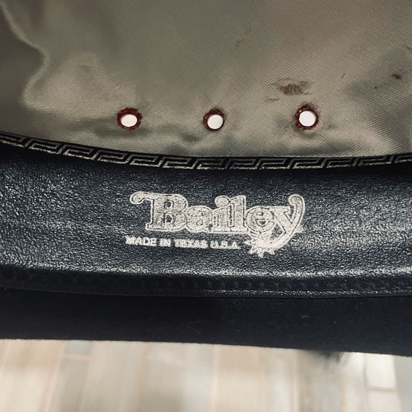 Vintage cowboy hat Mustang By Bailey 4X  Beaver Size 7 1/4 Black R 4" Brim - Picture 6 of 15